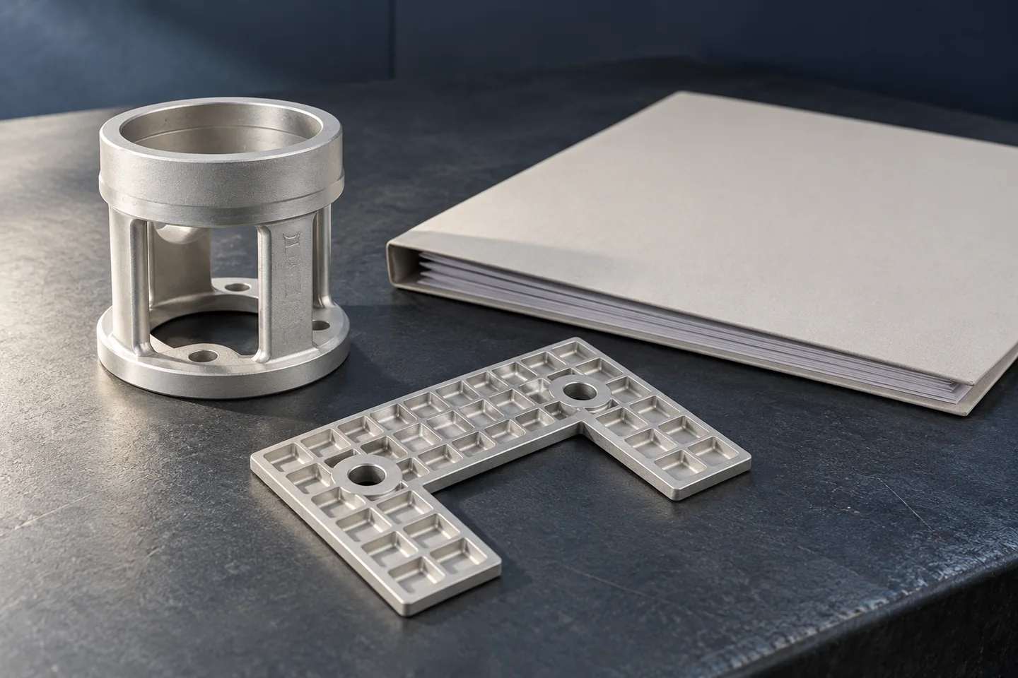 AI illustration of a reference fitting beside a blank materials folder