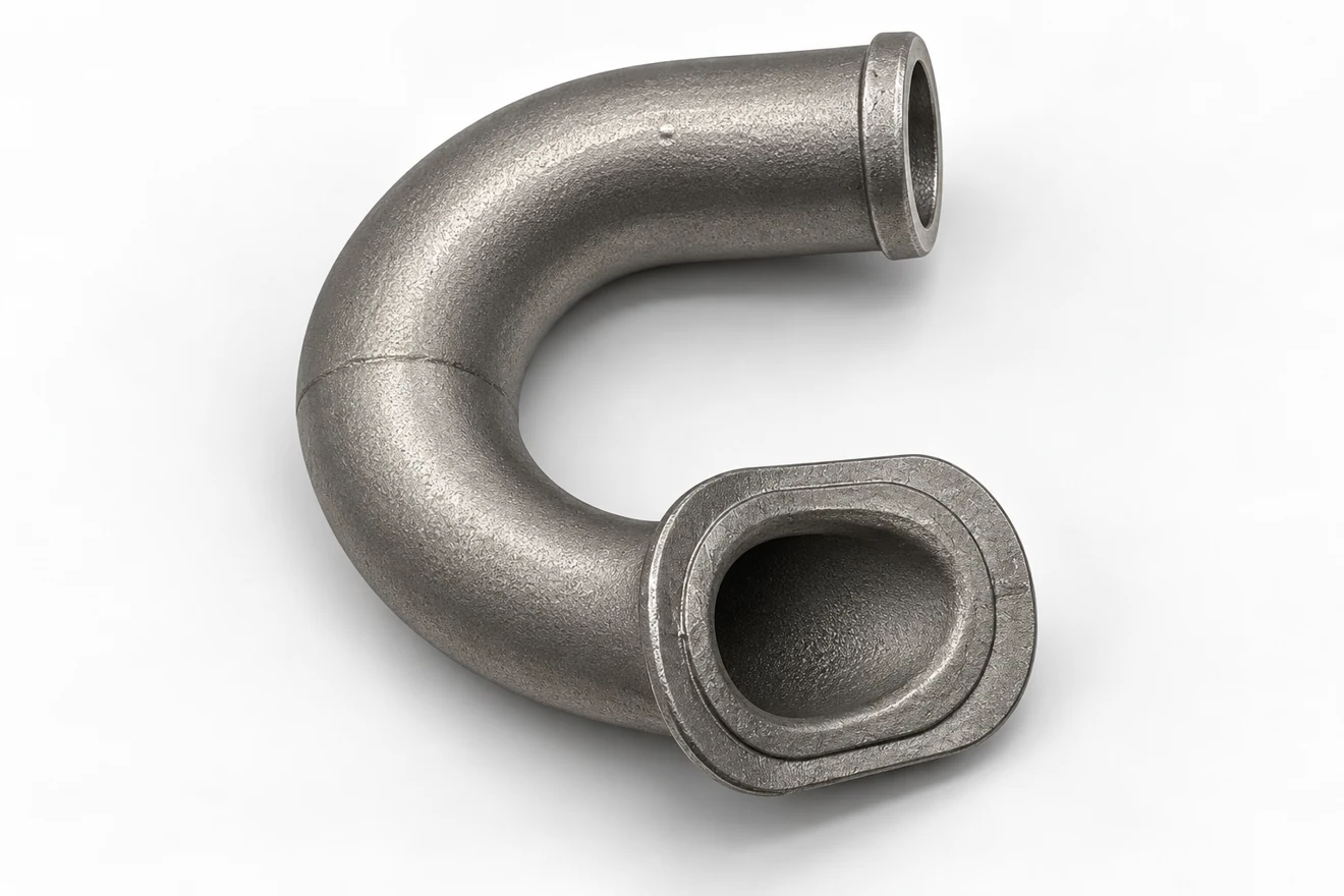 hollow swept elbow illustration. A hollow elbow illustrates a distinct formed-and-finished geometry.