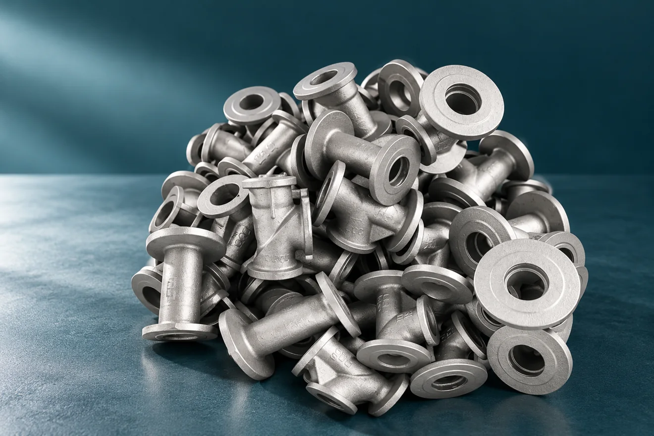 Group of flanged hollow-body components with different openings