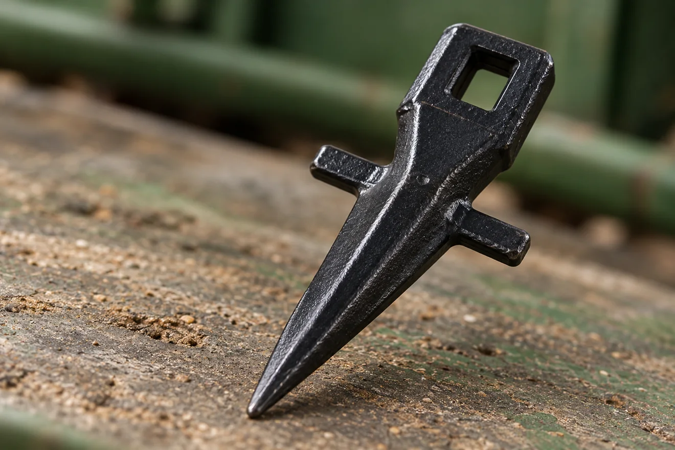 Black single-prong knife guard with a separate mounting arrangement