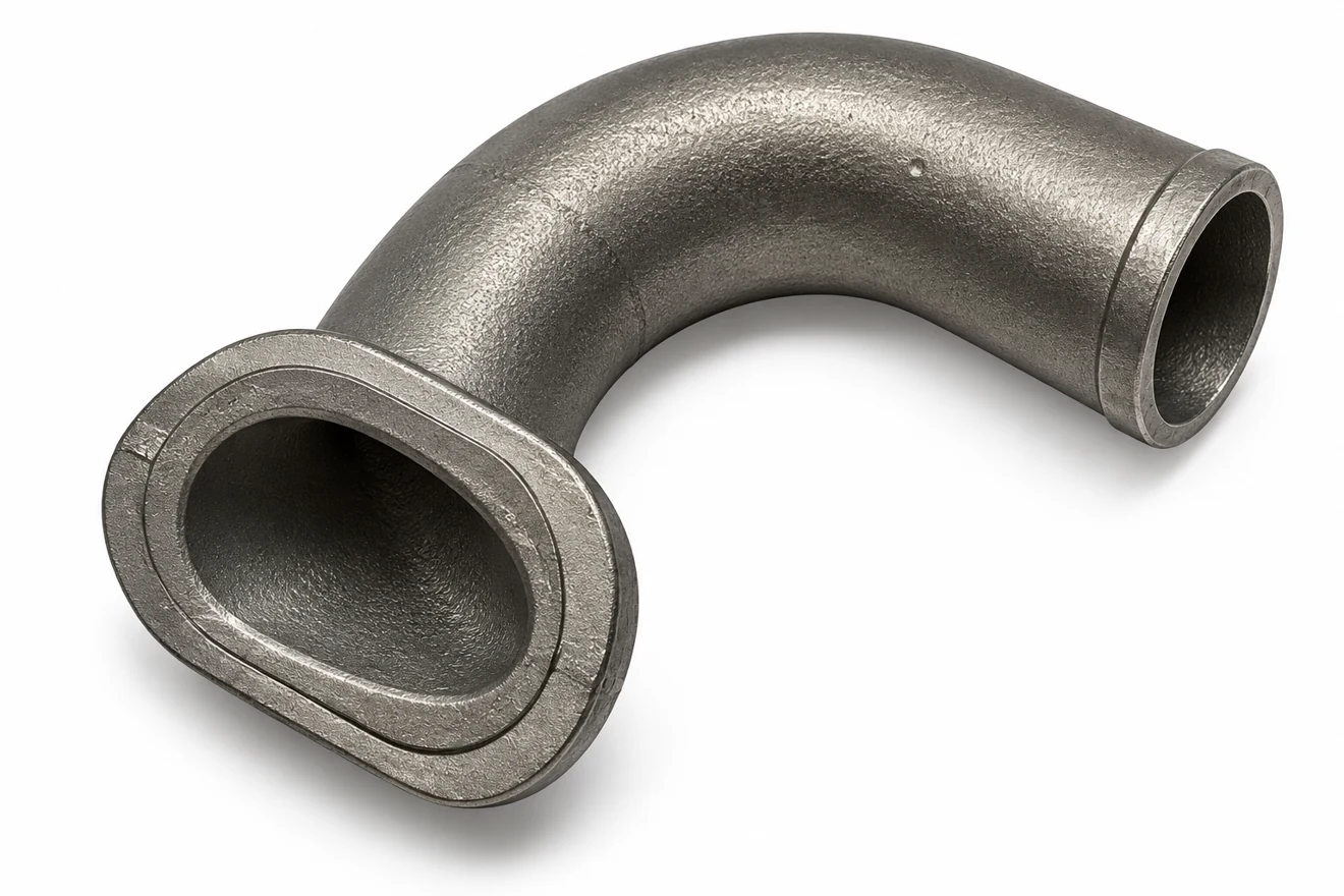 A hollow elbow presents a distinct bend and connection geometry.