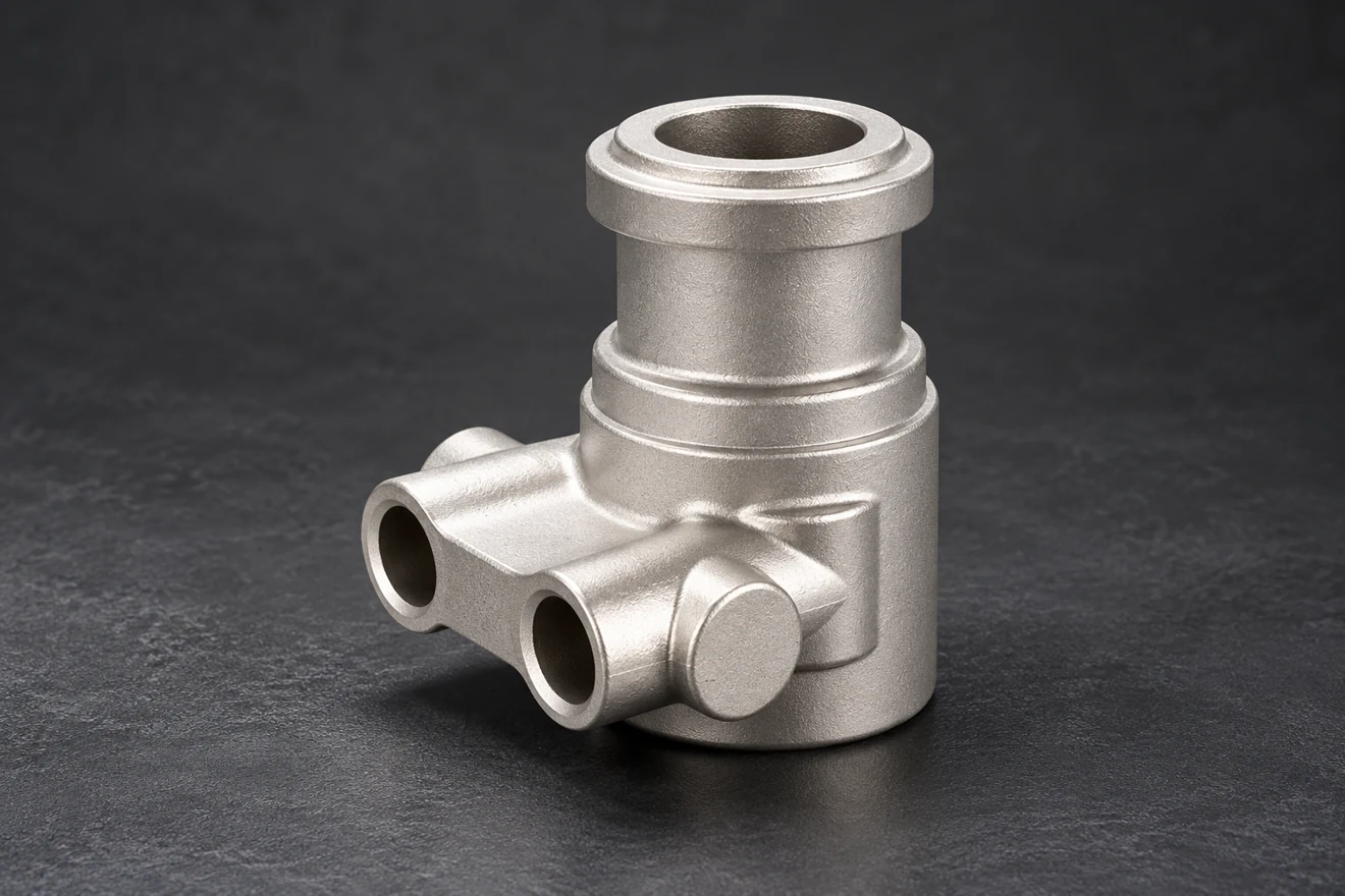 A ported body highlights the local machining that remains after casting.