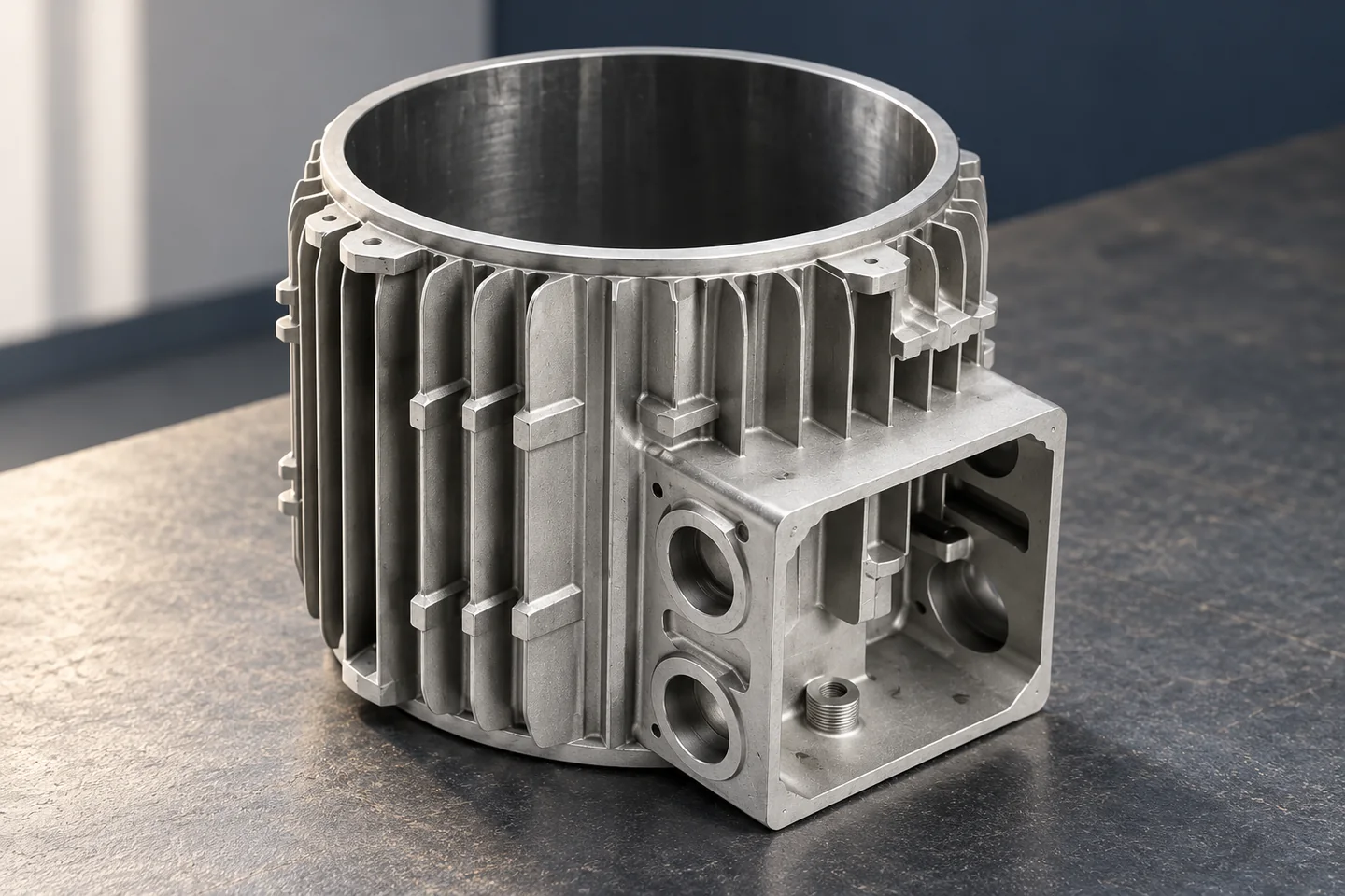 AI detail of the side wall and flange on a catalogue housing