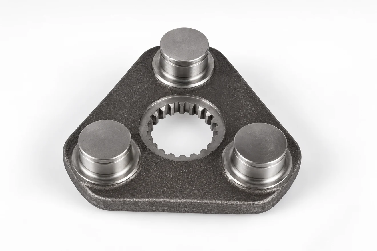 A three-post carrier has a different arrangement of bore and locating contacts.