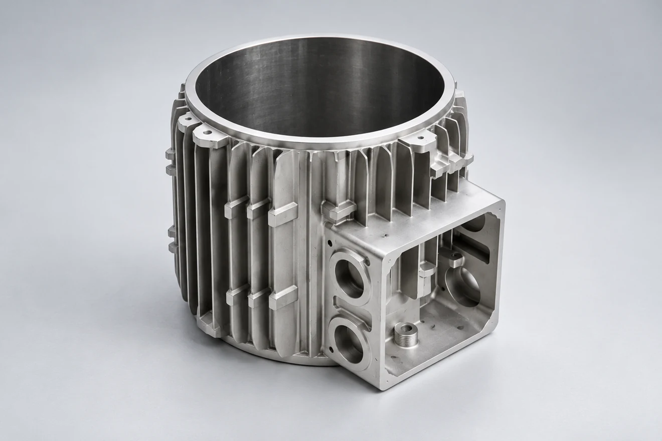 Ribbed cylindrical blank with local finishing contacts.