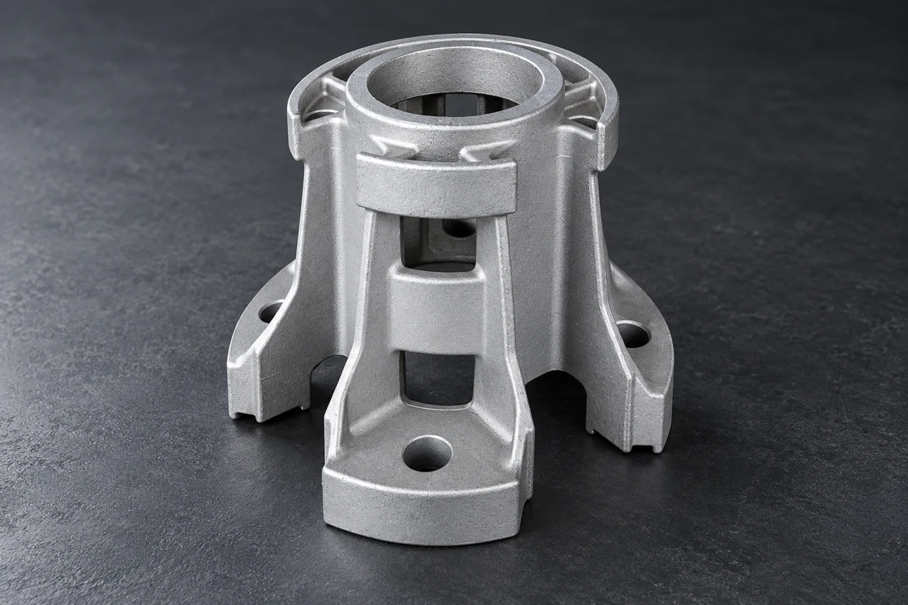 Open cylindrical support with distinct mounting regions.