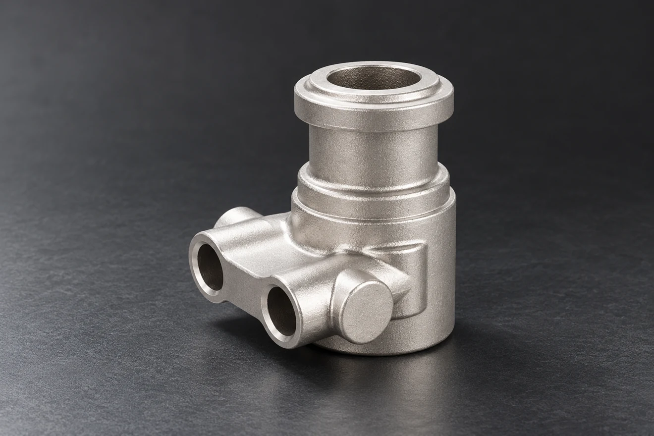 Ported body connecting machined faces with an internal boundary.