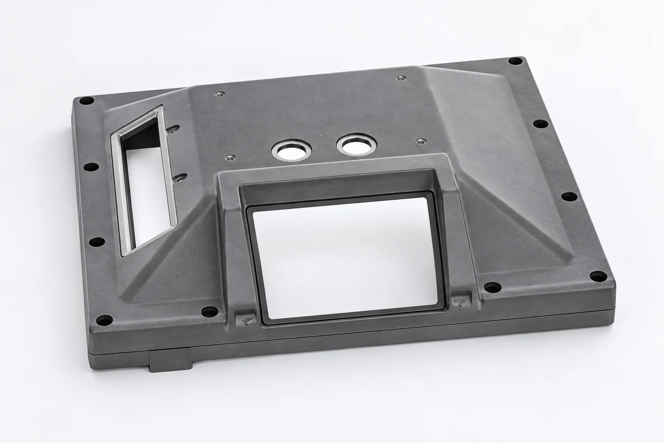 Integrated panel with broad mounting contacts.