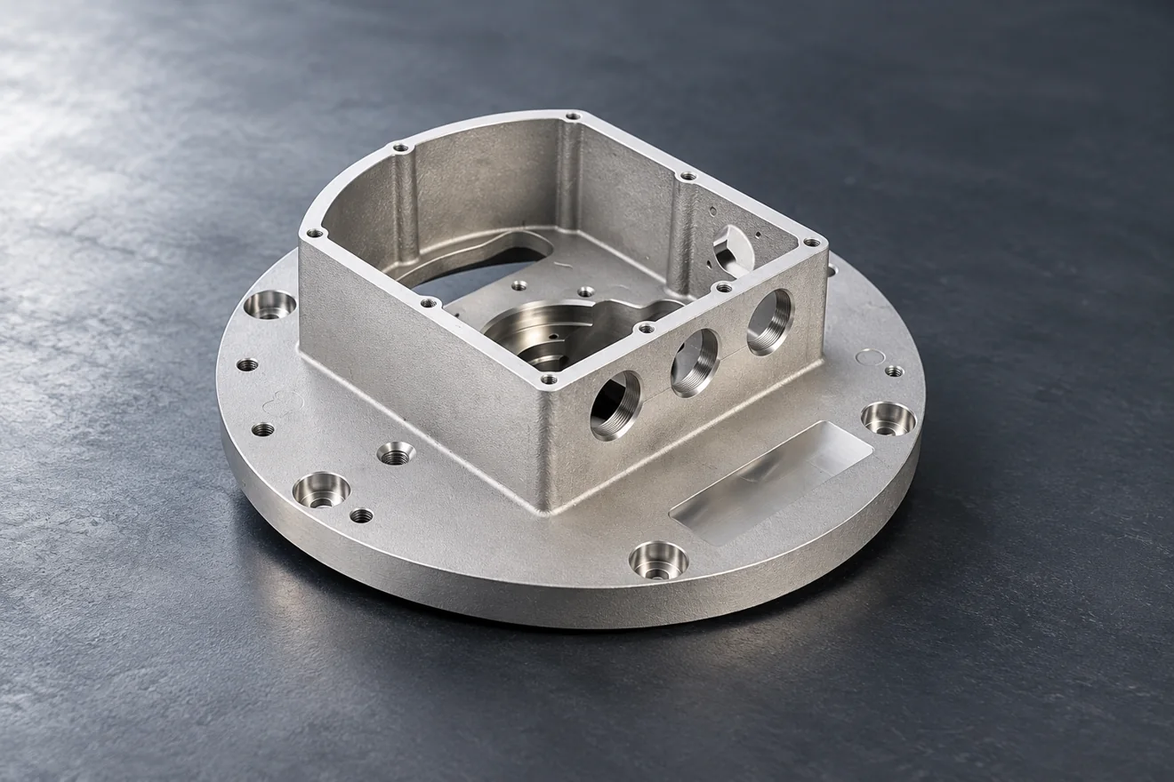 A flanged housing needs its material requirement and delivered condition defined.