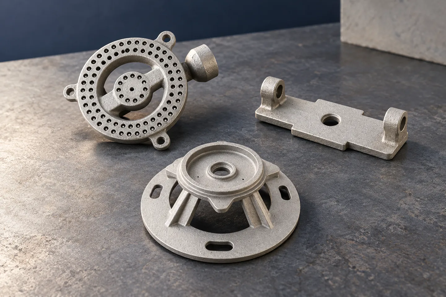 AI illustration of reference cast components separated for sample comparison