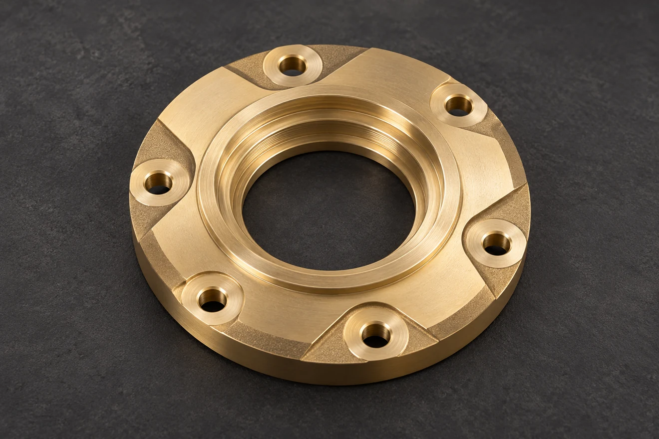 flat bolt-pattern ring illustration. A flat bolt-pattern ring illustrates a separate annular connection layout.