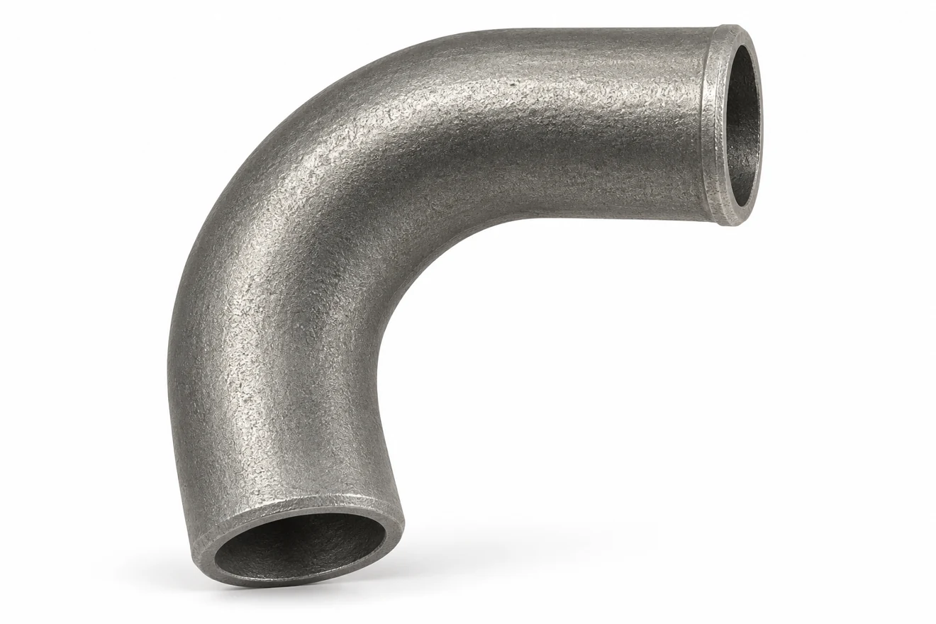 A hollow elbow provides a separate reference for passage and finishing access.