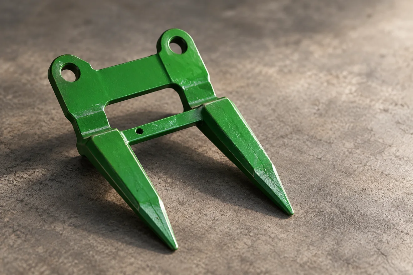 Green two-prong knife guard with mounting openings