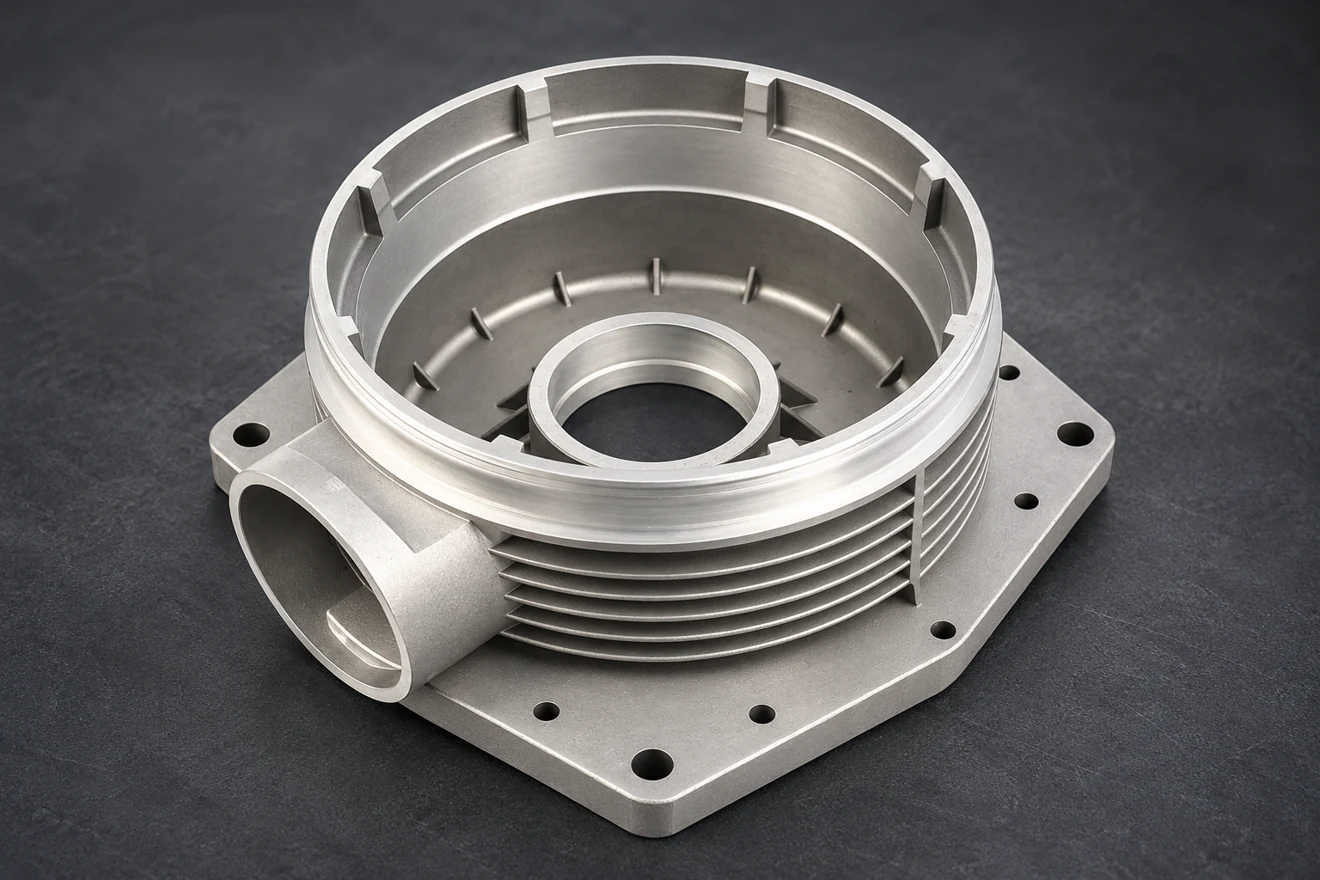 Open-cup housing with a bore and seating arrangement.