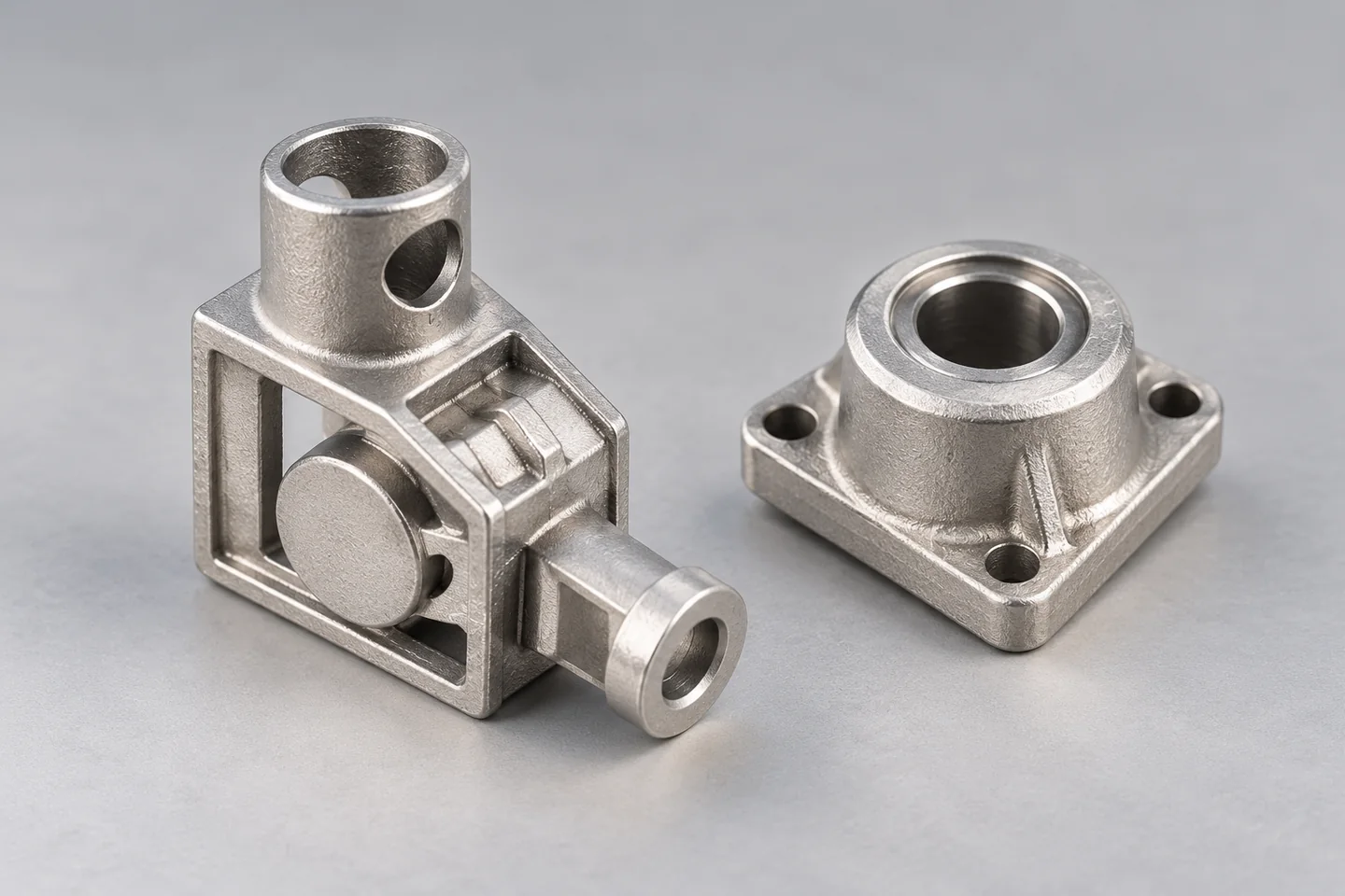 Mounting bracket with a bore and distinct seating contacts.