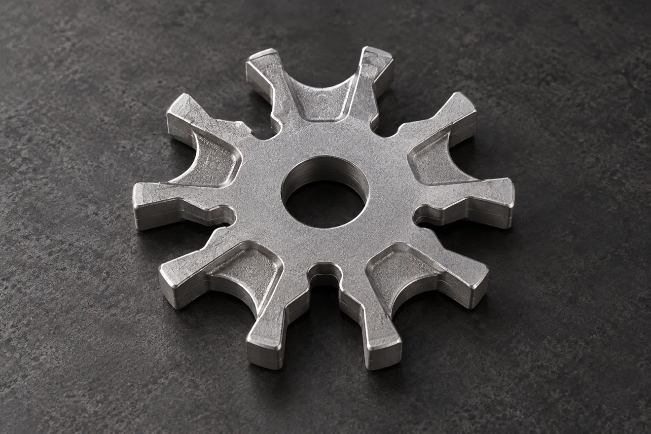 A lobed-profile blank illustrates a different casting form without implying gear accuracy.
