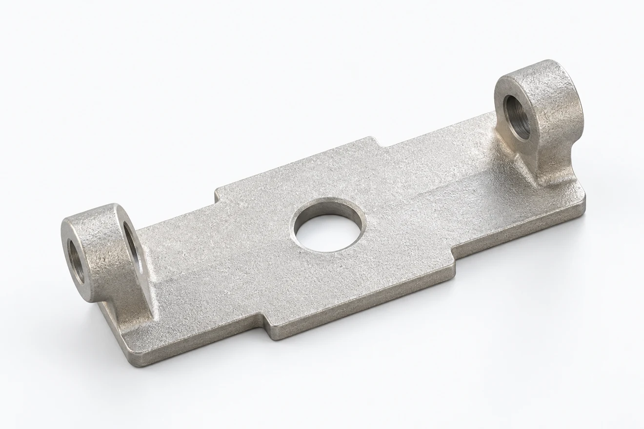 two-lug support bracket illustration. A bracket batch is a different scheduled-production example.