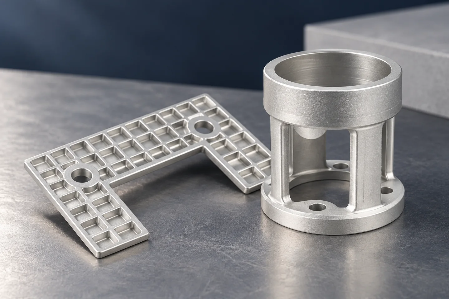 AI detail of a catalogue-derived fitting flange and machined bore
