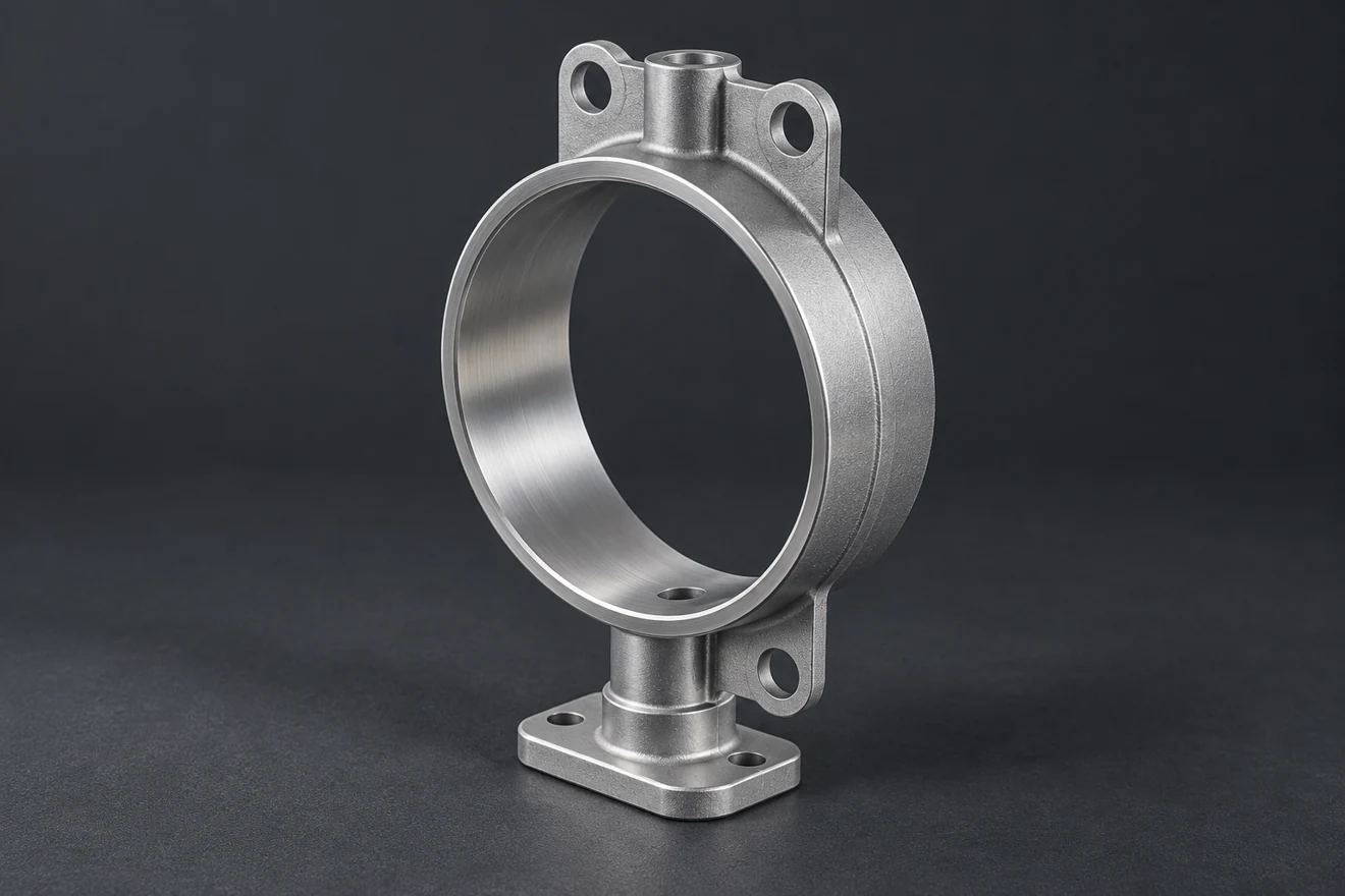 Open ring body with mounting and end-contact features.