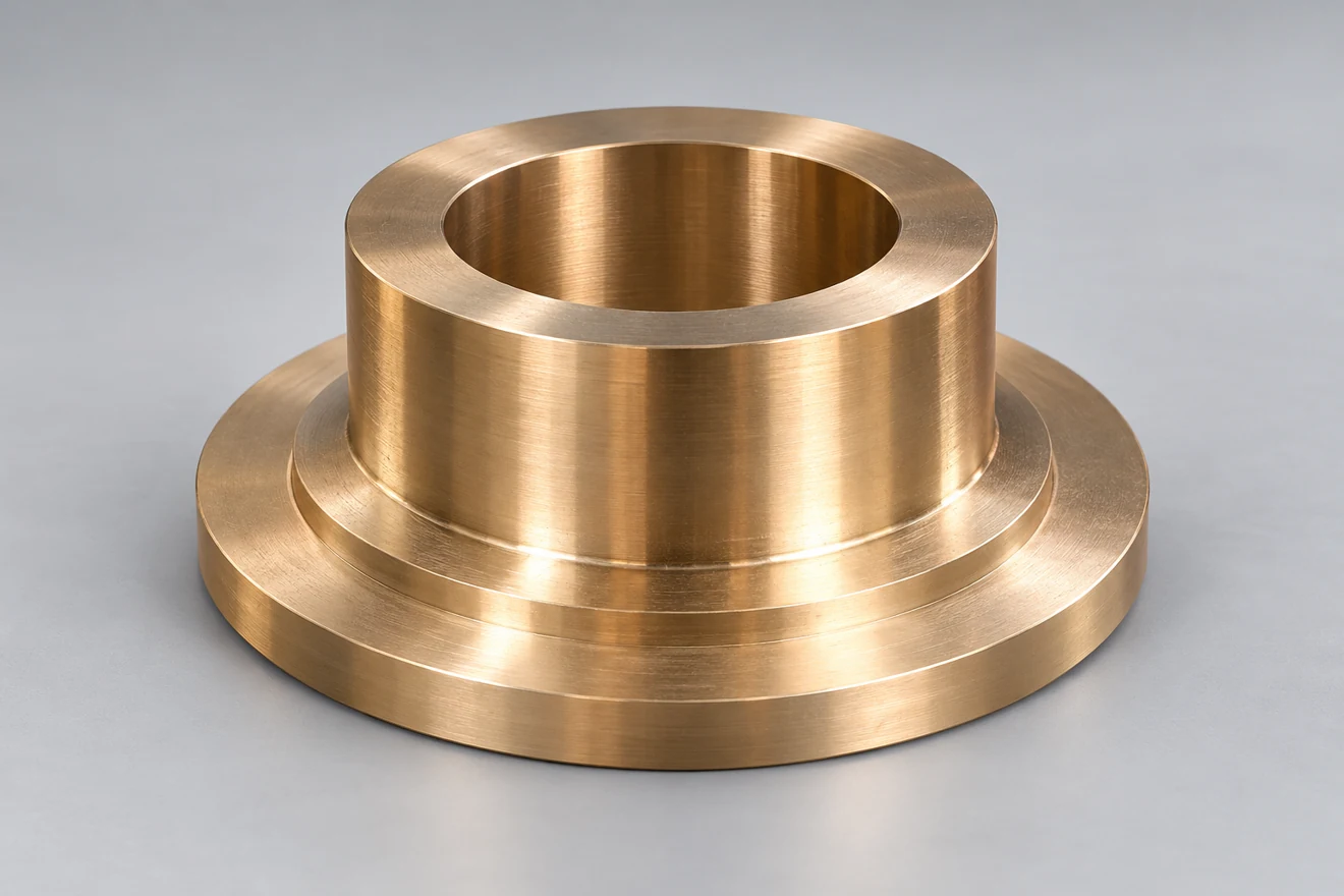 Flanged annular form with a central fitted region.