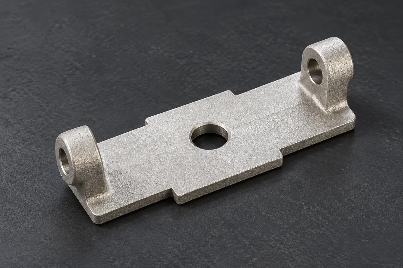 Two-lug support with defined fixing contacts.