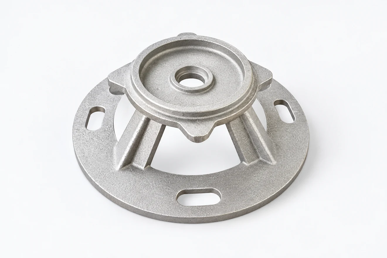 Ribbed conical support with a different section arrangement.