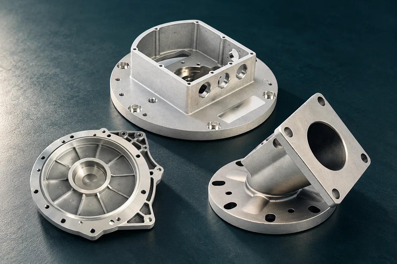 Assorted housing, cover and flanged-body component forms