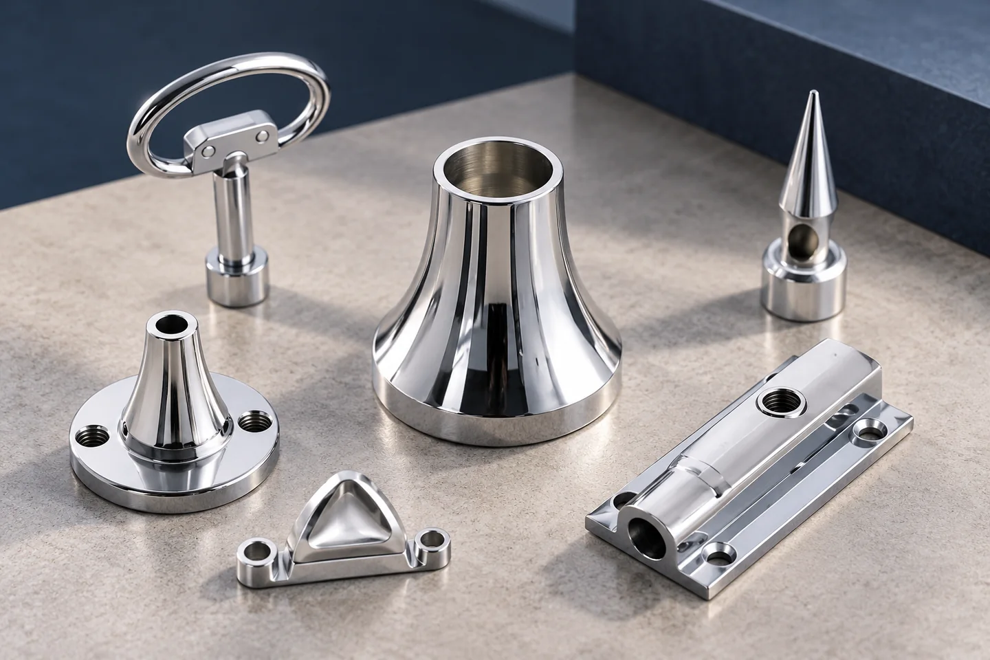 AI detail of a polished bore and outside surface on a catalogue-derived fitting