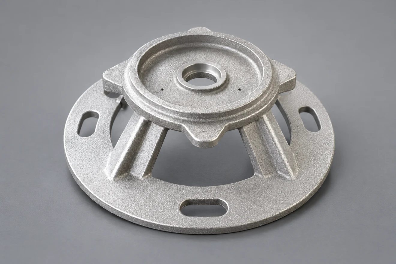 ribbed conical support illustration. A separate ribbed support illustrates protection of a different casting shape in a repeat order.
