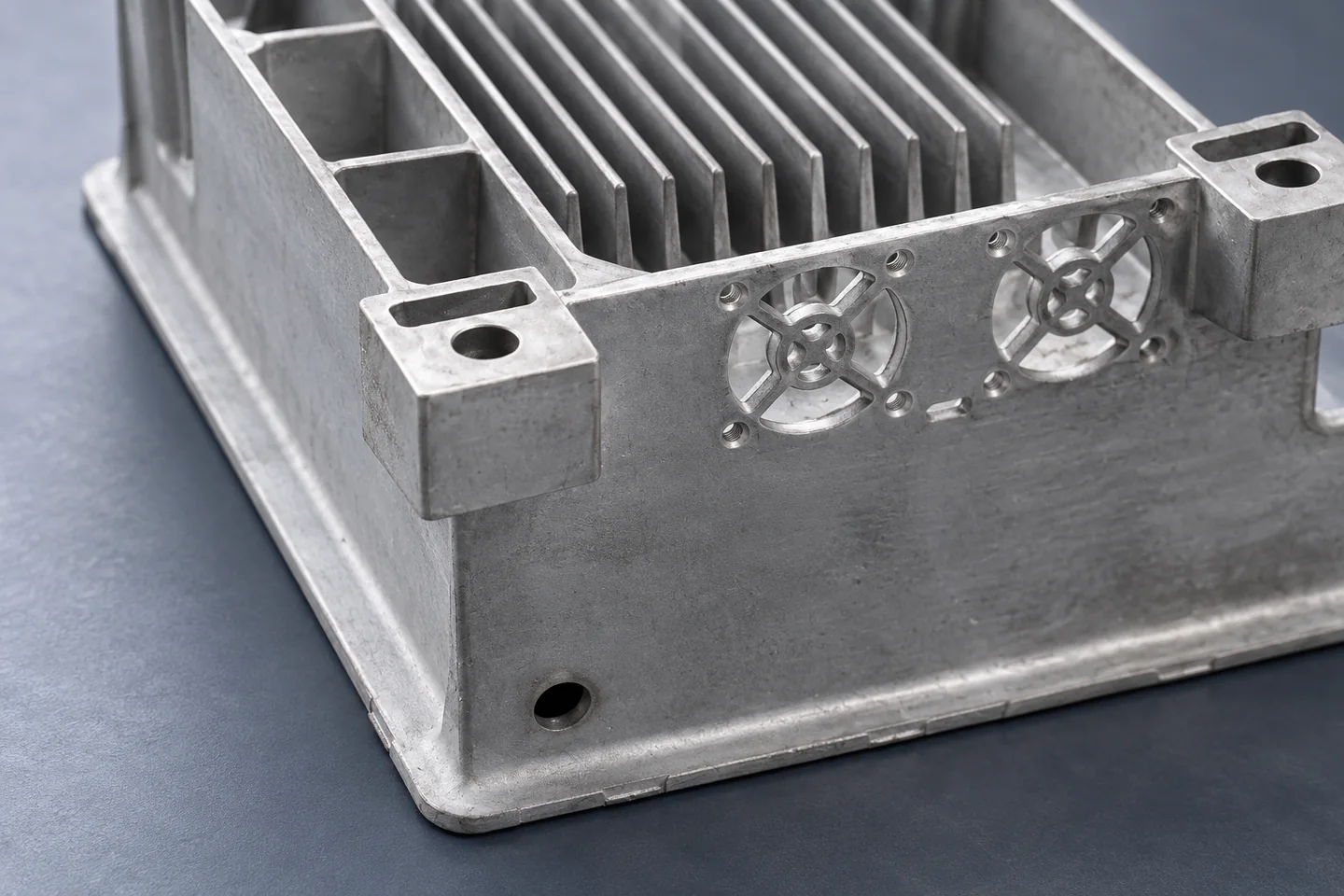 AI detail of a catalogue casting's mounting foot and opening
