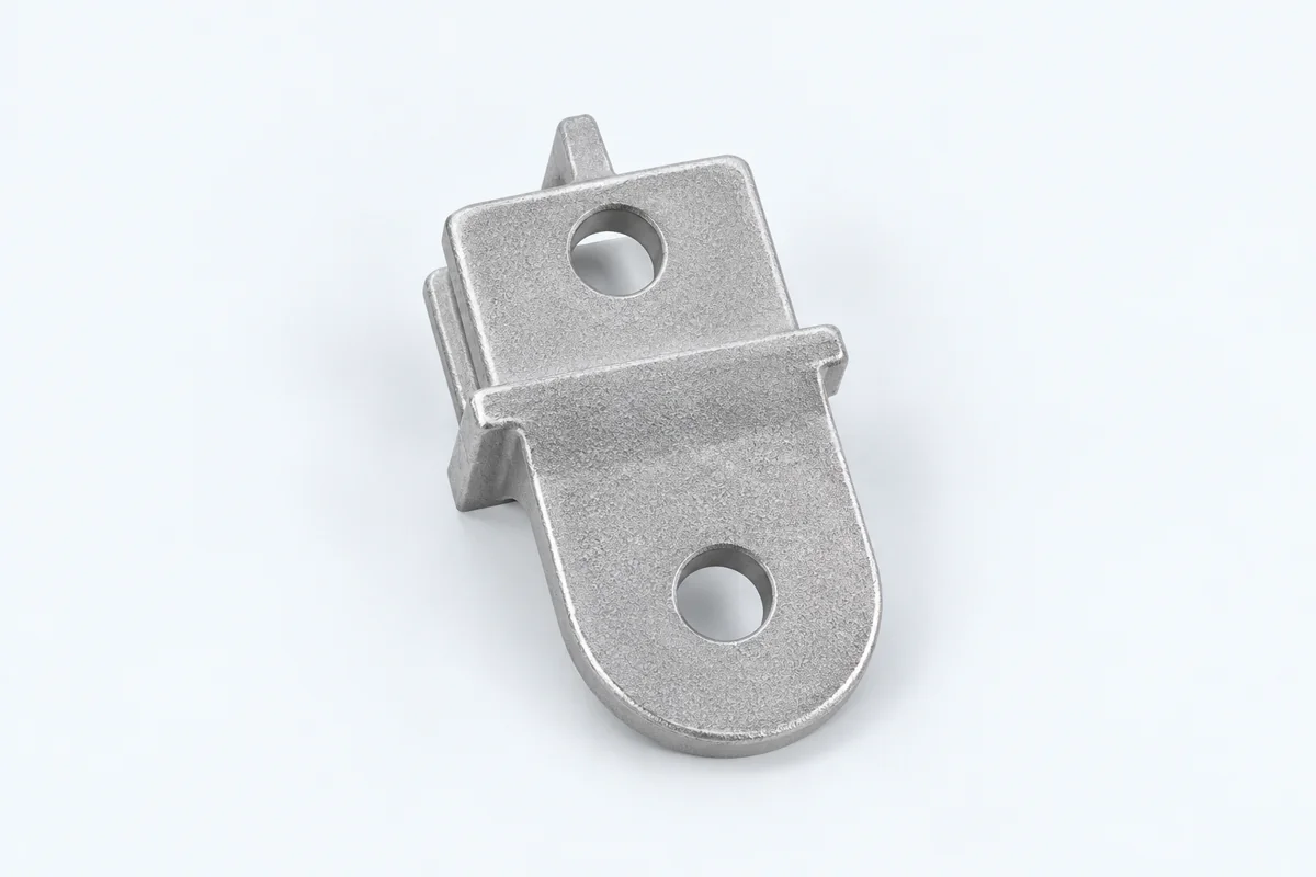 Rounded tongue bracket with two holes and short side tabs
