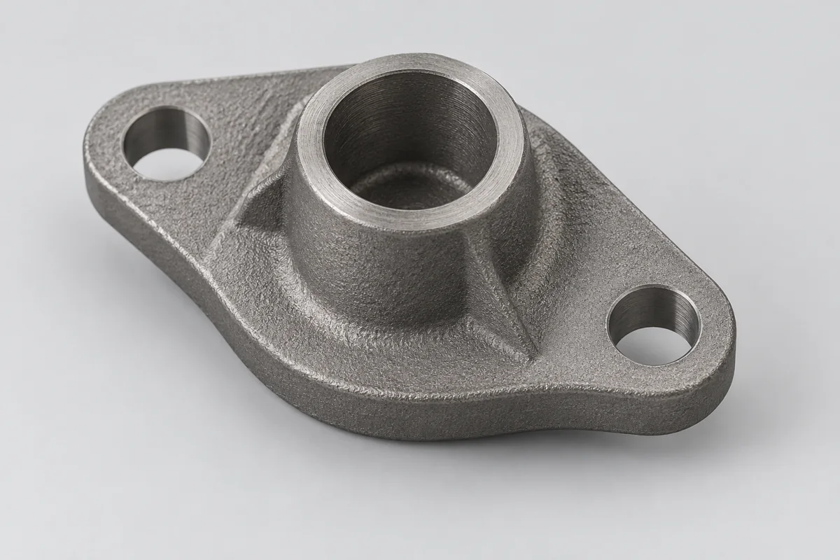 A mounting plate separates finished attachment contacts from the cast body.