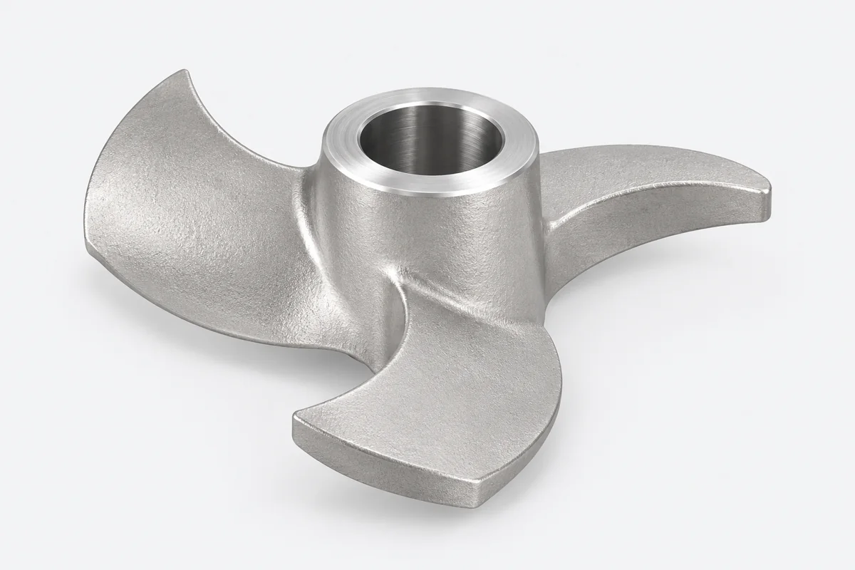 An impeller-shaped component has different acceptance needs from a static body.