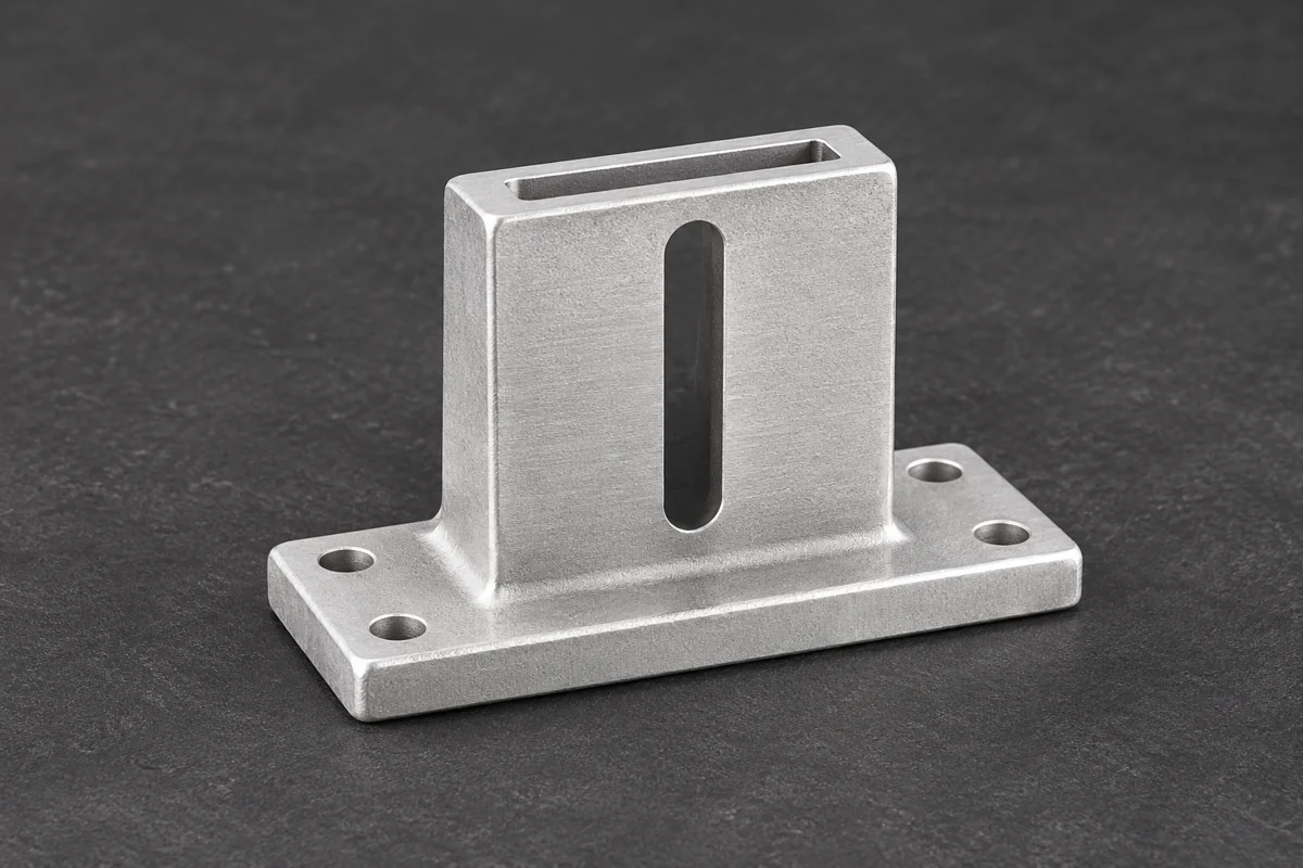 Slotted upright mount with drilled rectangular foot