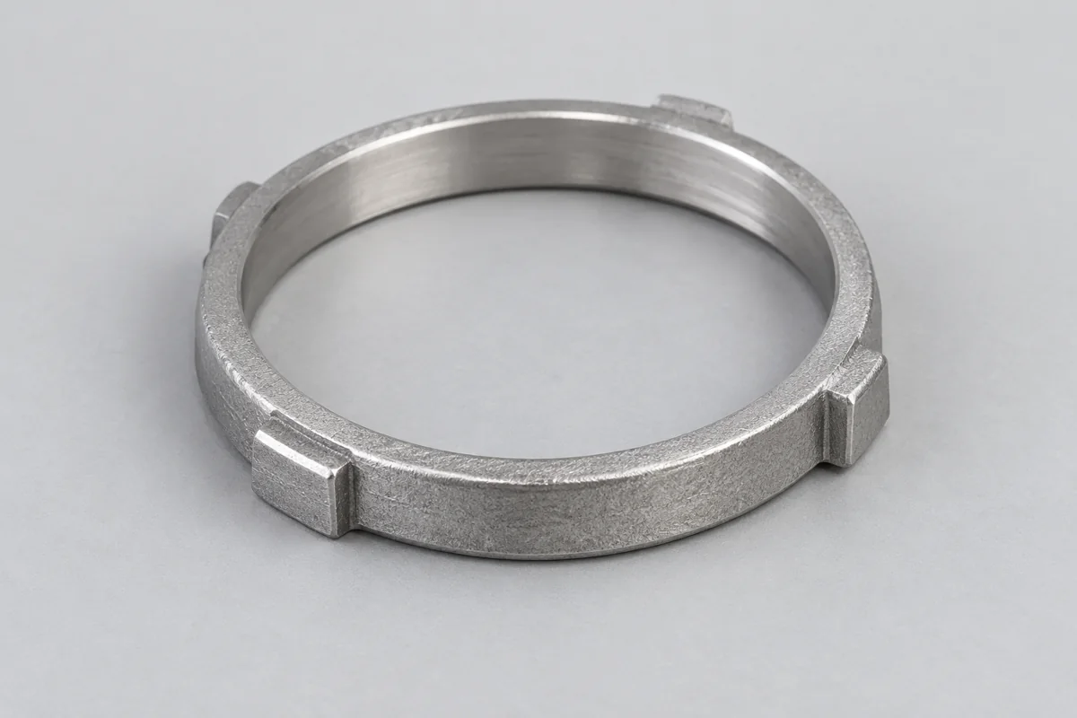 A ring-shaped blank separates its circular form from the final interface requirements.