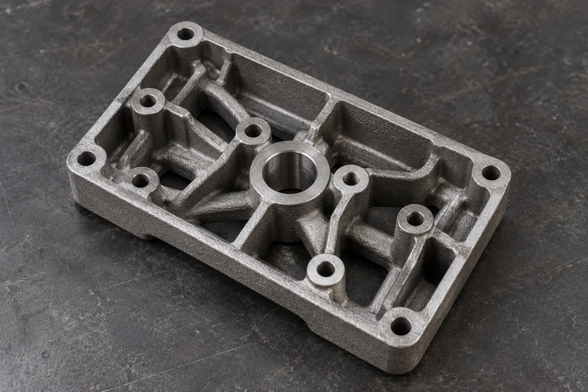 A ribbed support frame introduces a different section and locating arrangement.