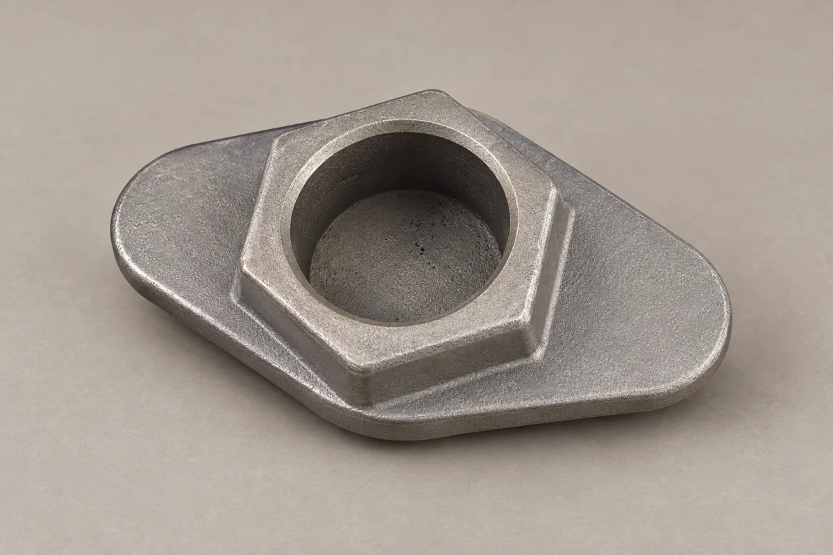 Oval flange with short neck and one large opening