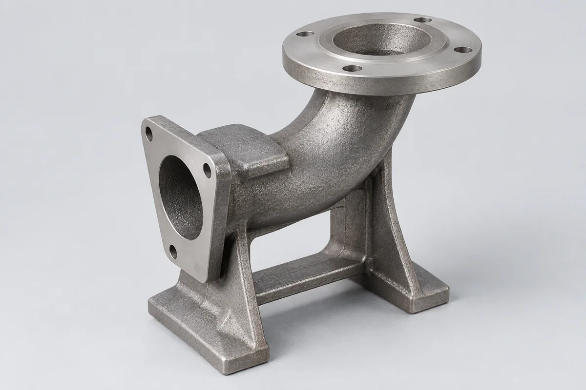 A multi-flange component connects the casting body with finished assembly interfaces.