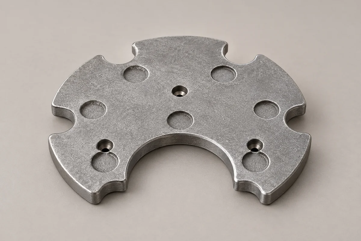Notched open plate with scalloped perimeter and central opening