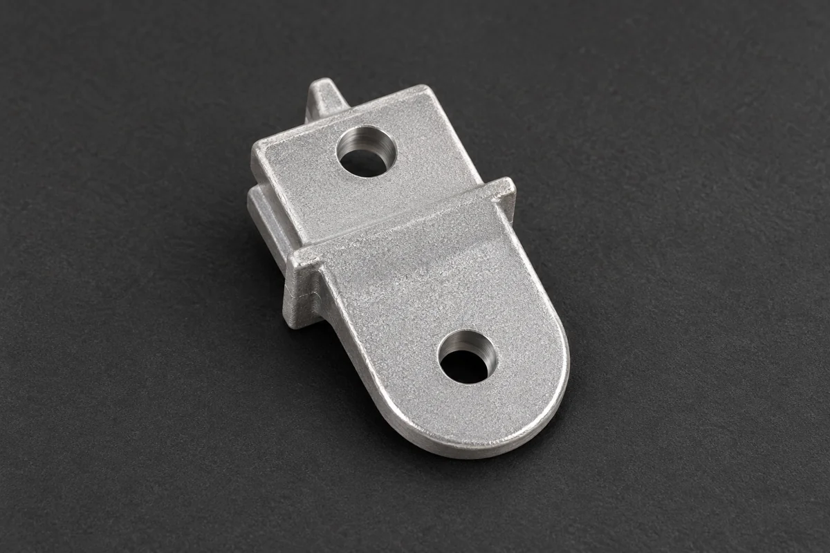 Rounded tongue bracket with two holes and short side tabs