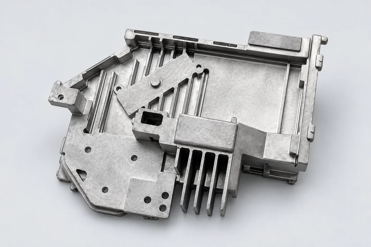 Ribs and recesses divide a housing into different access regions.