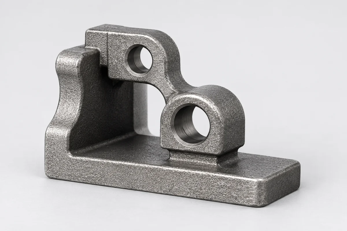 Pivot support with a mounting foot and raised bored lugs