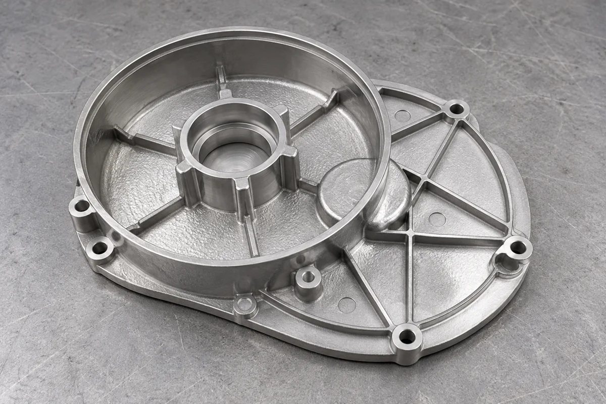 A cover combines cast ribs with central and outer contacts.