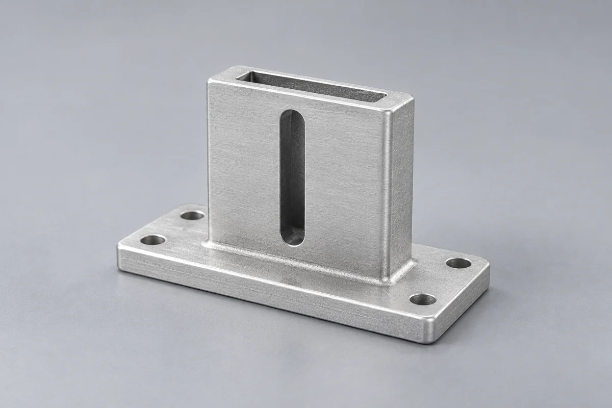 Slotted upright mount on a drilled rectangular base