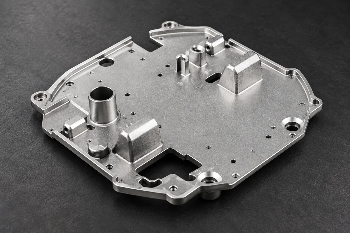 A bossed plate puts raised contacts onto a broad body.