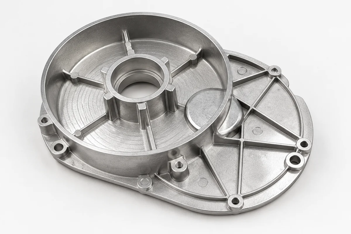 A recessed cover separates a broad surrounding region from its central contact.