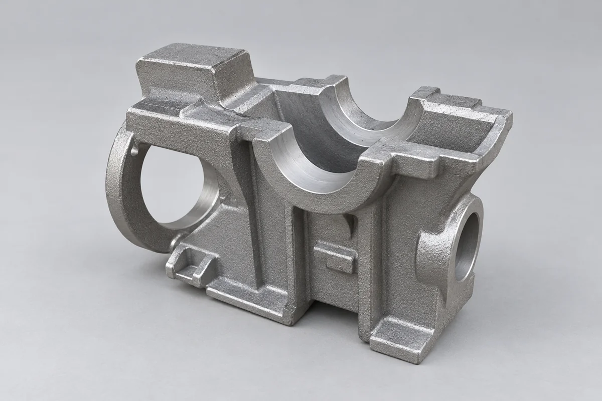 A support frame connects its seat and feet through a controlled casting form.