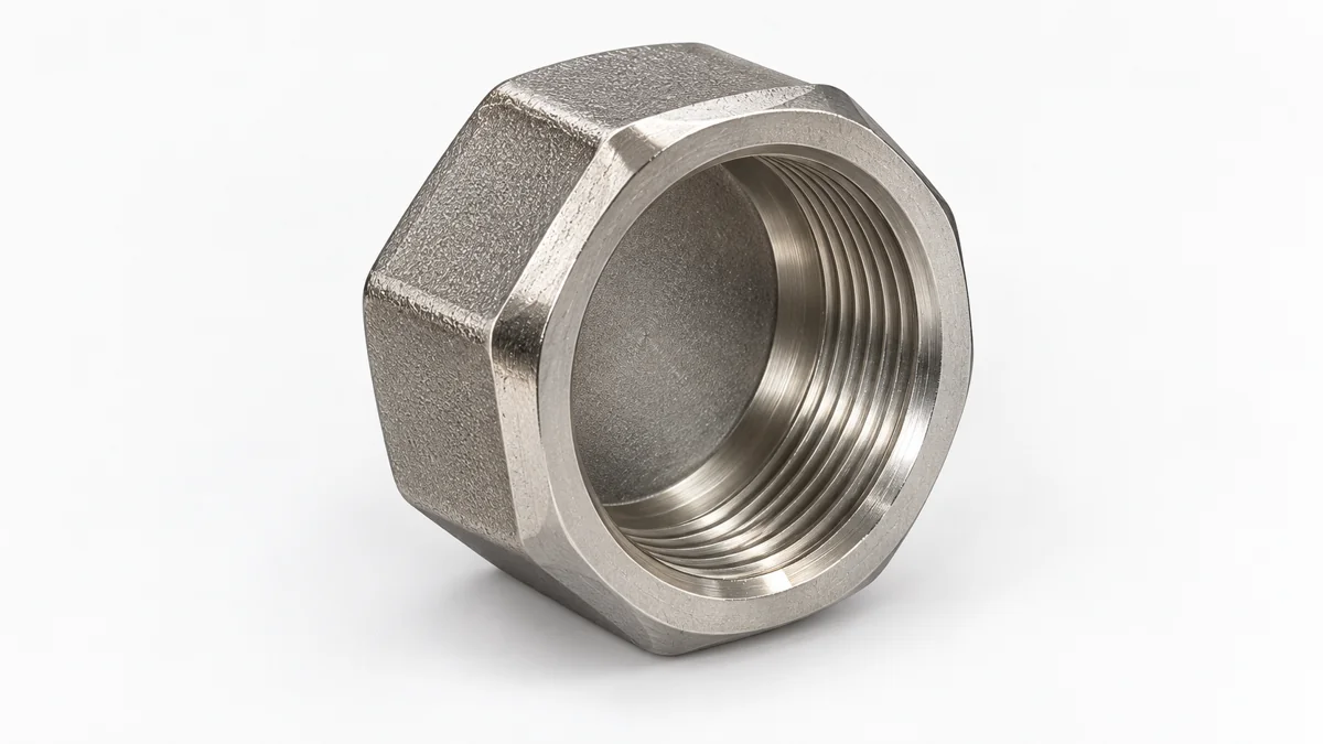 Hexagonal hollow cap with an open recessed interior