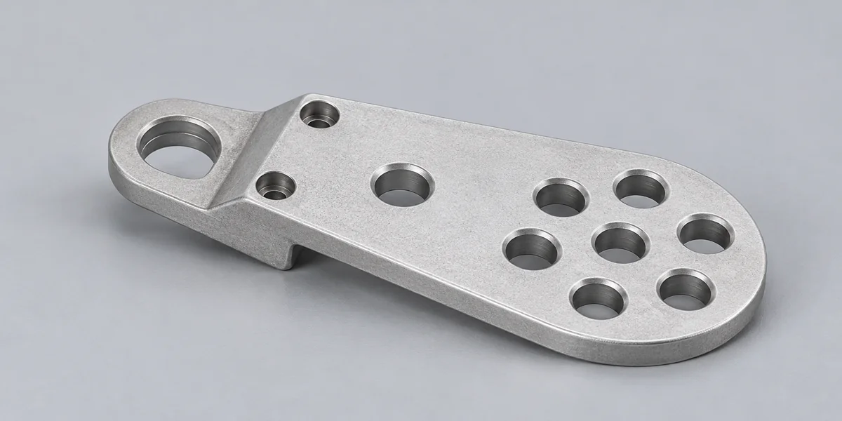 Elongated eye-ended plate with multiple mounting holes
