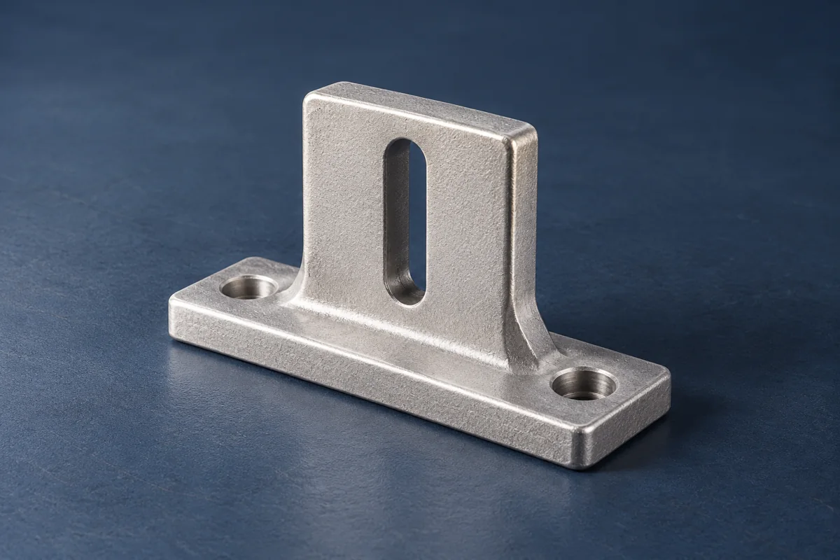 A slotted support introduces a different locating and machining task.